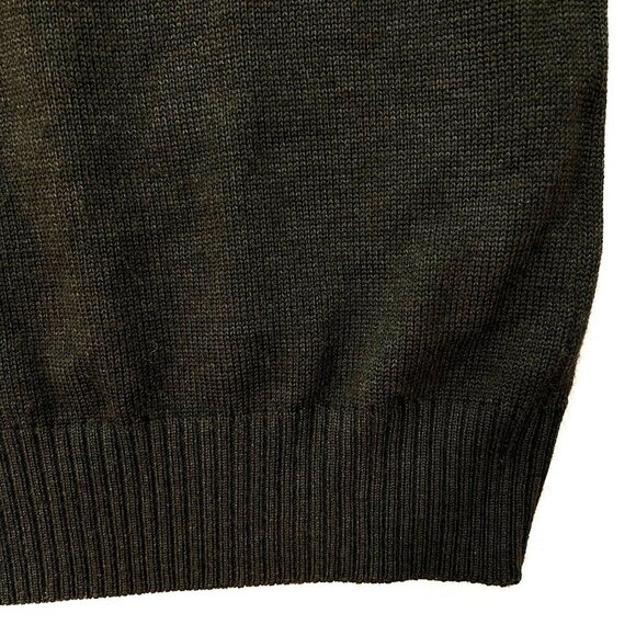 HATHAWAY PLATINUM Extra Fine Italian Merino Wool Sweater Mens XL Olive 1/4 Zip - Picture 8 of 9
